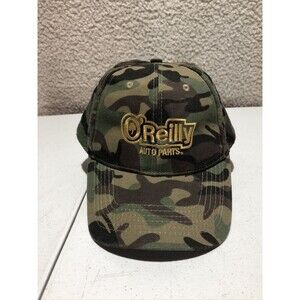 O'Reilly Auto Parts Hat Cap Adjustable Truckers Strapback Green Camouflage